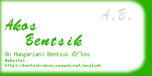 akos bentsik business card